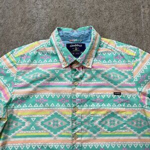 Chubbies The En Fuego Wild Friday Shirt Men Small Blue Pink Orange Geometric